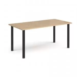 Semi circular Black radial leg meeting table 1600mm x 800mm - kendal