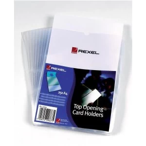 Rexel A4 Top Opening Card Holder Clear - 1 x Pack of 25 Card Holders