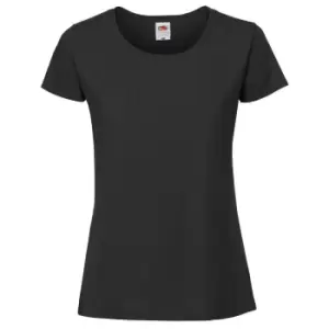 Fruit Of The Loom Womens/Ladies Ringspun Premium T-Shirt (L) (Jet Black)