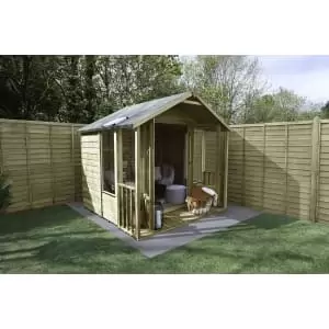 Forest Garden Oakley 7 x 7ft Overlap Apex Summerhouse with Base & Assembly