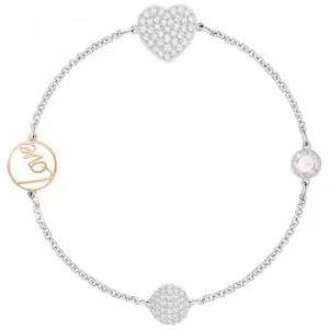 Ladies Swarovski Two-Tone Steel and Rose Plate Remix Heart Bracelet