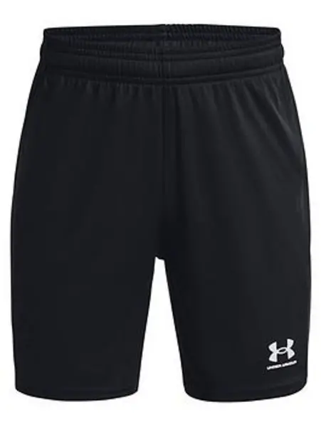 Under Armour Boys Challenger Knit Shorts - Black/White, Size S=7-8 Years