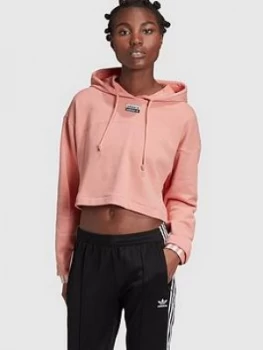 adidas Originals R.Y.V Cropped Hoodie - Pink, Size 12, Women