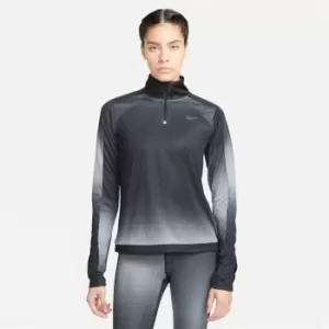 Nike Dri-FIT Swoosh Womens Printed Half-Zip Top - Black