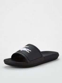 Lacoste Croco Sliders - Black, Size 9, Men