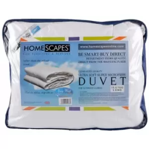 HOMESCAPES Luxury Hotel Quality Super Microfibre 13.5 Tog Super King Size Winter Duvet - White