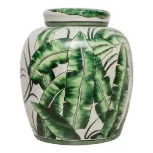 Corn Plant Leaf 13 Ginger Jar