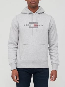 Tommy Hilfiger Lines Hilfiger Overhead Hoodie - Light Grey Heather, Light Grey Heather, Size S, Men