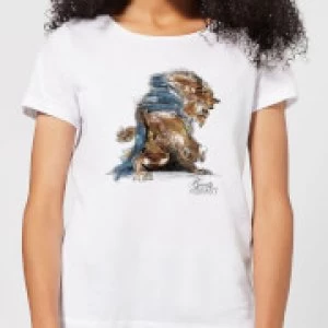 Disney Beauty And The Beast Sketch Womens T-Shirt - White