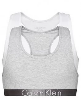 Calvin Klein Girls 2 Pack Bralette - White/Grey