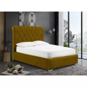 Meripa Bed King Plush Velvet Mustard