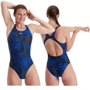 Speedo Eco Endurance+ Placement Recordbreaker Swimsuit Black/Blue/Orchid 38"