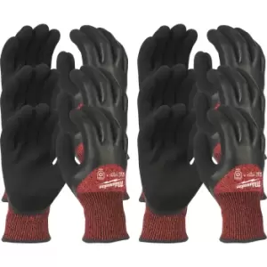 Milwaukee Winter Lined Cut Level 3 Work Gloves Black / Red 2XL Pack of 12