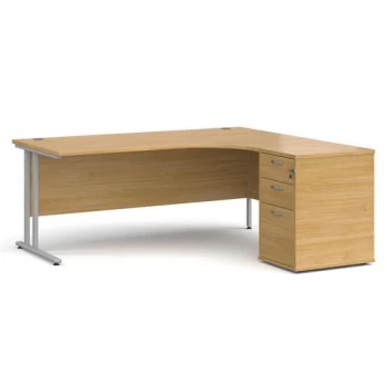 Maestro 25 right hand ergonomic desk 1800mm with silver cantilever