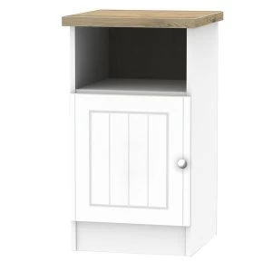 Robert Dyas Wilcox Ready Assembled 1-Door Bedside Table - Porcelain Ash