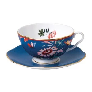 Wedgwood Paeonia Blush Teacup Saucer Blue