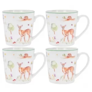 Woodland Wildlife Mugs (Set of 4)