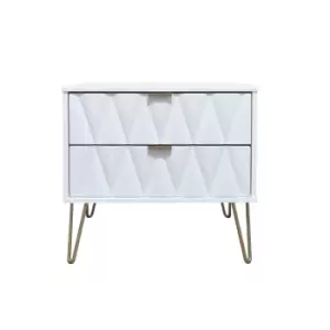 Ice 2 Drawer Midi Chest - White