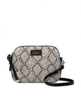 Radley Dukes Place Faux Python Medium Zip Top Cross Body Bag - Grey