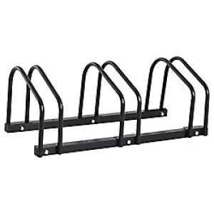 HOMCOM Bike Parking Rack, 70.5Lx33Wx27H cm, Steel-Black