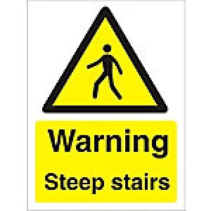 Warning Sign Steep Stairs Plastic 40 x 30 cm