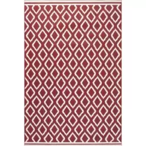 Lord Of Rugs - Terrace Diamond Modern Geometric Flatweave Outdoor Rug in Red 150 x 230cm (4'x11''x7'7'')