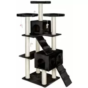 Tectake - Cat tree scratching post Knuti - cat scratching post, cat tower, scratching post - black