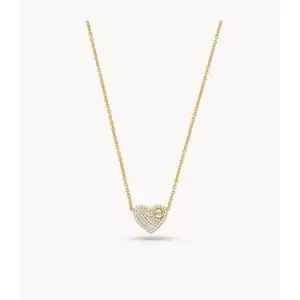 Michael Kors Womens 14K -Plated Sterling Silver Pav Heart Necklace - Gold