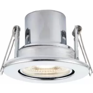 Loops - Recessed Tiltable Ceiling Downlight - Dimmable 8.5W Cool White LED Chrome Plate