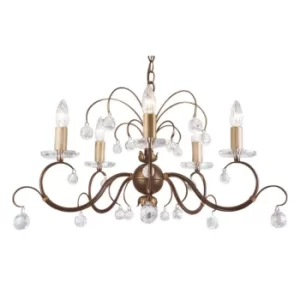 Lunetta 5 Light Chandelier Bronze Patina Finish, E14