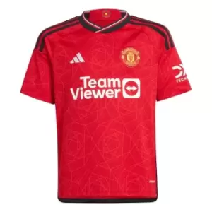 adidas Manchester United Home Shirt 2023 2024 Juniors - Red