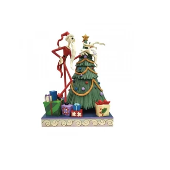 Decking the Halls - Santa Jack with Zero by Tree Figurine