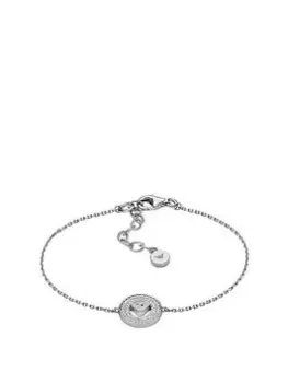 Emporio Armani Ladies Sterling Silver Bracelet, Black, Women