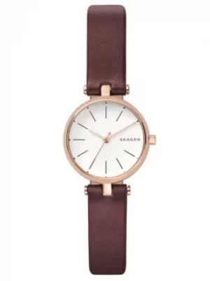 Skagen Mens Signatur T-Bar Rose Gold-plated Strap Watch SKW2641