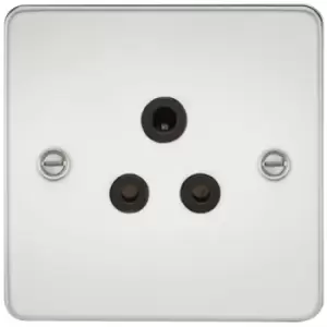 KnightsBridge Flat Plate 5A unswitched socket - polished chrome with Black insert