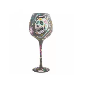 Superbling Sugar Skulls Wine Glass by Lolita