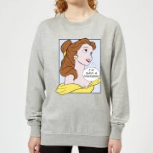 Disney Beauty And The Beast Princess Pop Art Belle Womens Sweatshirt - Grey - M