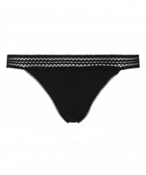 DKNY Classic cotton lace trim bikini Black