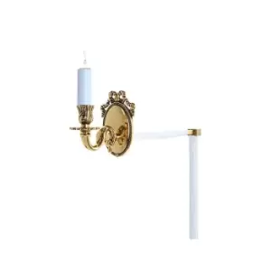 Impex Sandringham Polished Brass Candle Wall Lamp