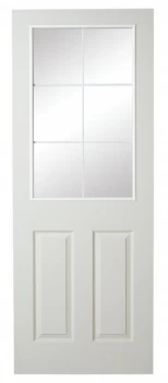 Wickes 6 Light Internal White Glazed Primed Grained Moulded Door - 1981 x 838mm