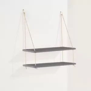 Thames Double Rope Shelf, Grey Effect Foil Finish