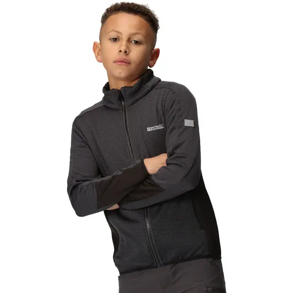 Regatta Boys Highton IV Full Zip Fleece Jacket 3-4 Years - Chest 55-57cm (Height 98-104cm) Seal Grey/Black RKA400B-087-3