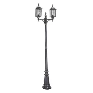 IP43 Lamp Post Leaded Glass Weatherproof Black Silver LED E27 100W