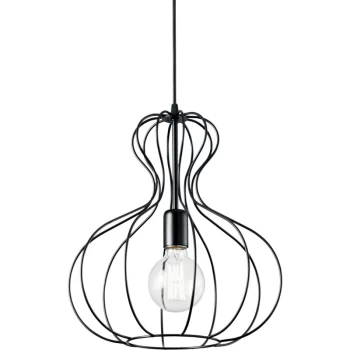 Ideal Lux Lighting - Ideal Lux Decorative Wire Frame Pendant White, E27