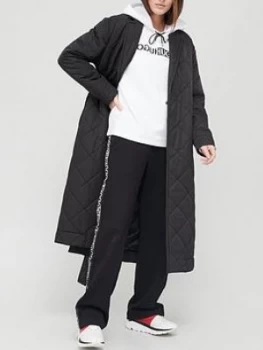 Hugo Boss Long Quilted Coat Black Size M Women