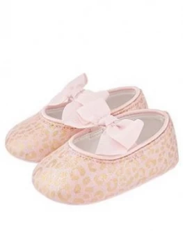 Monsoon Baby Girls Leonie Leopard Bootie - Pale Pink, Size 3-6 Months