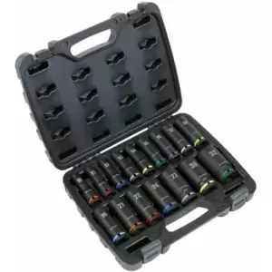 Impact Socket Set 16PC 1/2" Sq Drive Deep Metric