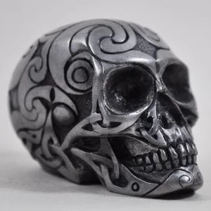 Celtic Skull Gun Metal Figurine Small H6cm