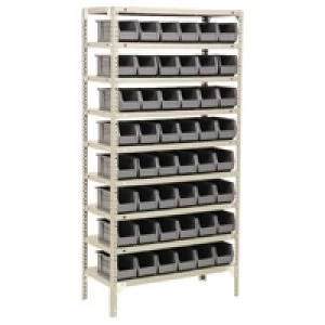 Slingsby Bolt Kit 1800X900X400mm 9-Shelves 48 Bins Grey 383654