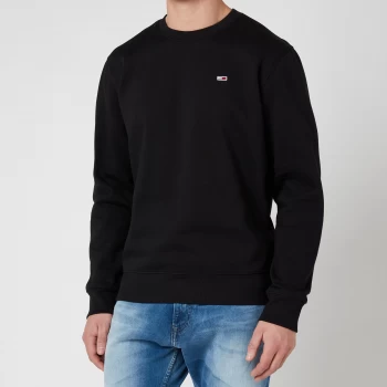 Tommy Jeans Mens Regular Fleece Crewneck Sweatshirt - Black - L